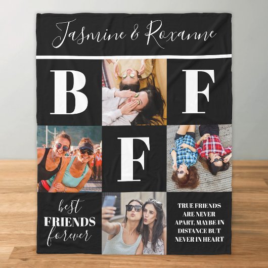 Couverture Polaire Élégant BFF Besties Photo Collage
