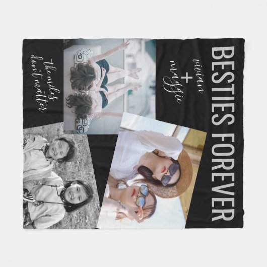 Couverture Polaire Élégant BFF Besties Photo Nom personnalisé Ami (Devant (Horizontal))