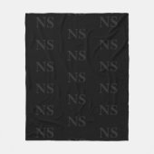 Couverture Polaire Elegant black &gray initial monogram (Devant)