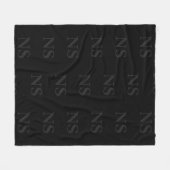 Couverture Polaire Elegant black &gray initial monogram (Devant (Horizontal))