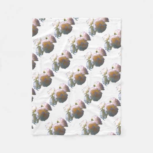 Couverture Polaire Elégant blanc pêche orange roses (Devant)