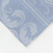 Couverture Polaire Élégant bleu et blanc Floral Damask Monogramme (Coin)