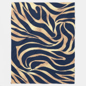 Couverture Polaire Elégant bleu marine Gold Zebra Imprimer (Devant)