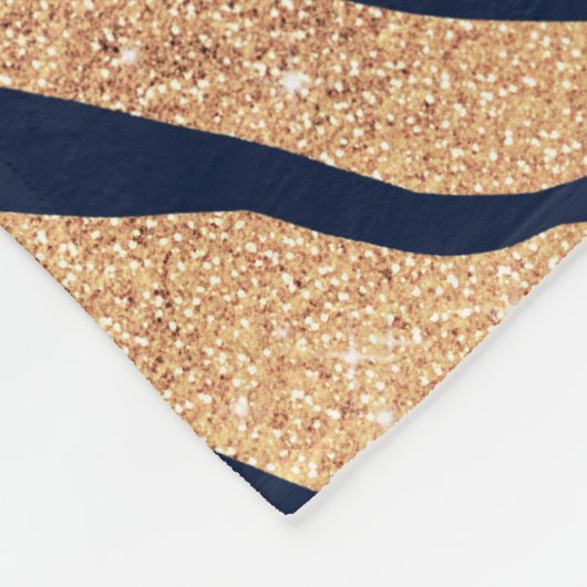 Couverture Polaire Elégant bleu marine Gold Zebra Imprimer (Coin)