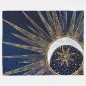 Couverture Polaire Elégant Blue Gold Sun Moon Mandala (Devant (Horizontal))