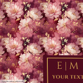 Couverture Polaire Élégant Blush Bourgogne Or personnalisé Boho Flora