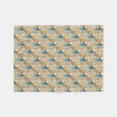 Couverture Polaire Elégant bouquet de Noël classique bleu or (Devant (Horizontal))