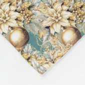 Couverture Polaire Elégant bouquet de Noël classique bleu or (Coin)