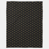 Couverture Polaire Elégant Brown Gold Look Cross Motif noir (Devant)