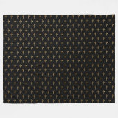 Couverture Polaire Elégant Brown Gold Look Cross Motif noir (Devant (Horizontal))