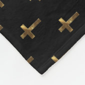 Couverture Polaire Elégant Brown Gold Look Cross Motif noir (Coin)