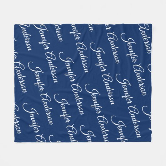 Couverture Polaire Élégant cadeau bleu marine - Répéter le script de  (Devant (Horizontal))