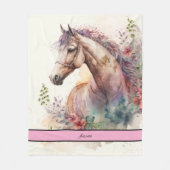 Couverture Polaire Élégant Cheval aquarelle (Devant)