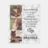 Couverture Polaire Elégant Chic Horse Memorial Photo Collage (Devant)