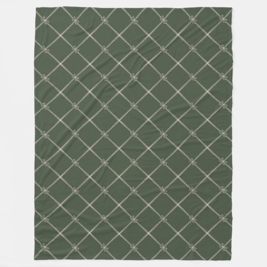 Couverture Polaire Élégant Chic Minimal Bow & Ribbon Motif Green (Devant)