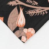 Couverture Polaire Élégant chic monogrom l Black motif floral (Coin)