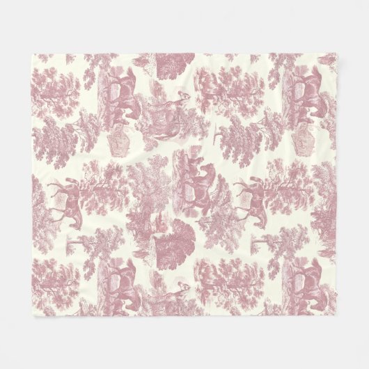 Couverture Polaire Elégant Chic Rose Rustique Horses Toile (Devant (Horizontal))