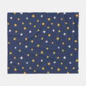 Couverture Polaire Elégant ciel bleu blanc et jaune étoiles (Devant (Horizontal))
