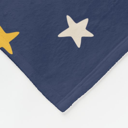 Couverture Polaire Elégant ciel bleu blanc et jaune étoiles (Coin)
