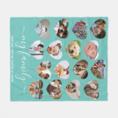 Couverture Polaire Élégant Collage Coeur de 16 photos (Devant (Horizontal))