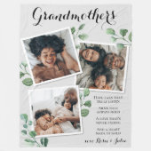 Couverture Polaire Elégant Collage Photo Citation Grand-mère Petits-e (Devant)