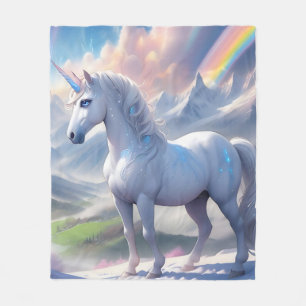 Couverture Polaire Elégant conte de Fairytale Unicorn dans un Imagina
