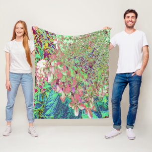 Couverture Polaire Élégant Corail et Chartreuse Limelight Hydrangea