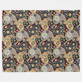 Couverture Polaire Élégant couleur d'automne Paisley Motif d'impressi (Devant (Horizontal))