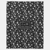 Couverture Polaire Elegant Custom Monochrome Wild Flowers Blanket (Devant)