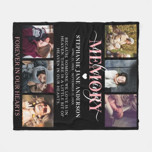 Couverture Polaire Élégant dans l'amour mémoire photo collage mémoria (Devant (Horizontal))
