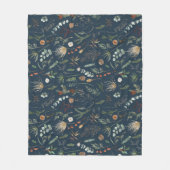 Couverture Polaire Elégant décor intérieur bleu marine botanique mode (Devant)