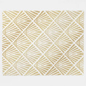 Couverture Polaire Elégant design art déco en palmier doré (Devant (Horizontal))