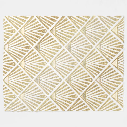 Couverture Polaire Elégant design art déco en palmier doré (Devant (Horizontal))