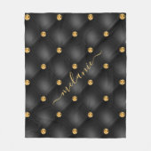 Couverture Polaire Élégant Diamant Or Noir Tufted Votre Nom (Devant)