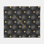 Couverture Polaire Élégant Diamant Or Noir Tufted Votre Nom (Devant (Horizontal))