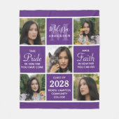 Couverture Polaire Élégant Diplômé 5 Photo Collage Purple Graduation (Devant)