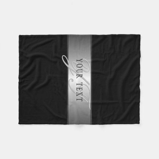 Couverture Polaire Élégant écriture de script de monogramme modifiabl (Devant (Horizontal))