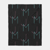 Couverture Polaire Élégant Éditable Deux Initiales Modernes Carrelées (Devant)