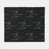 Couverture Polaire Élégant Éditable Deux Initiales Modernes Carrelées (Devant (Horizontal))