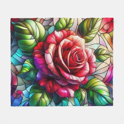 Couverture Polaire Élégant effet Rose en verre (Devant (Horizontal))