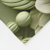 Couverture Polaire Élégant Embossé 3D Floral Relief Olive Green (Coin)