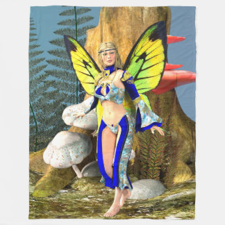 Couverture Polaire Elegant Fairy Butterfly Fantasy Portrait