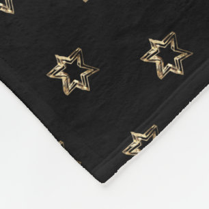 Couverture Polaire Élégant Faux Gold Stars Noël Motif