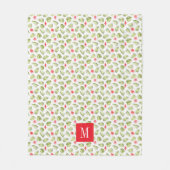 Couverture Polaire Élégant Feuille de palme Monogramme (Devant)