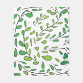 Couverture Polaire Elégant Feuilles vert aquarelle (Devant)
