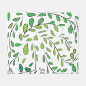 Couverture Polaire Elégant Feuilles vert aquarelle (Devant (Horizontal))