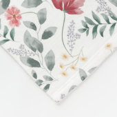 Couverture Polaire Élégant fleur sauvage aquarelle (Coin)
