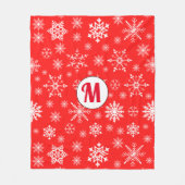 Couverture Polaire Élégant flocon de neige monogrammé initial blanc r (Devant)