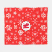 Couverture Polaire Élégant flocon de neige monogrammé initial blanc r (Devant (Horizontal))