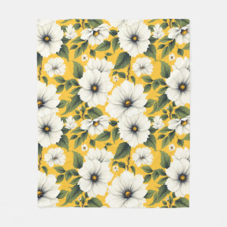 Couverture Polaire Élégant floral blanc